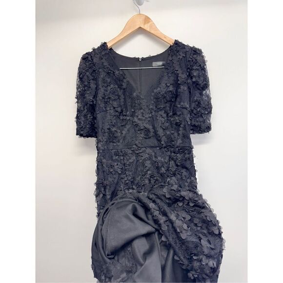 AQUA Formal Dress Size 2 Black Lace Knee Length Cocktail Party Short Sleeve NWT - Picture 11 of 12